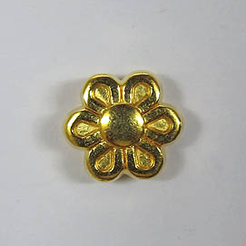 Metall-Perle Blume 7mm gold